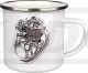 Tasse Nostalgie '500cc' avec moteur XT/SR stylisé, env. 300ml, émail avec bordure métallique (lavage main conseillé), en coffret cadeau