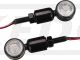 LED-Blinker 'Bates-Companion', Metallgehäuse, schwarz, Abm. nur ca. LxB 40x14mm, Durchmesser 20mm, Klarglas, e-geprüft für vorn & hinten, 1 Paar