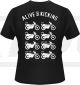 T-Shirt 'XT500 Model Summary', colour: black or white, print: back white, front red/white 160g bio cotton, 100% cotton