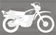 XT500'86-Aufkleber, stilisiertes Motiv vom Baujahr 1986-1987, weiß, Abm. ca. 100x58mm, 1 Stück