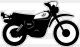 XT500'80-Aufkleber, stilisiertes Motiv vom Baujahr 1980, schwarz glänzend, Abm. ca. 185x108mm, 1 Stück