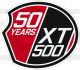 Aufkleber 50 Jahre XT500, Seitendeckel-Motiv, Abmessungen ca. 70x60 mm, 1 Stück
