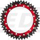 44Z Kettenblatt Alu/Stahl (rot elox. Alu-Innenring, Stahl-Zahnrad, spart ca. 20% Gewicht im Vergleich zum Stahl-Kettenrad)