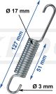 Universal-Feder verzinkt, Abm. ca. 127mm Länge, 3mm Drahtstärke, 17mm Außendurchmesser, 51mm Wicklungslänge