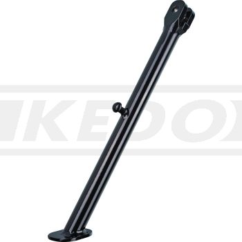 KEDO HeavyDuty-Seitenständer, 310mm, für 10mm Rahmenbohrung und 1 Feder (bzw. 2 ineinanderliegende), mit Anschlag- Begrenzer, schwarz kunststoffbeschichtet