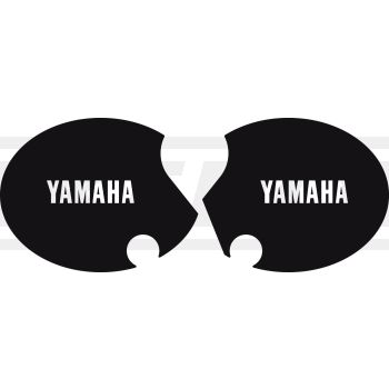 Seitendeckelaufkleber-Set 'YAMAHA' rechts+links, schwarz (Schrift weiß), HeavyDuty-Ausführung laminiert, OEM-Vergleichs-Nr. 4E5-21787-00