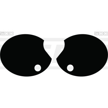 Seitendeckelaufkleber-Set '500', 4tlg. rechts+links (schwarz), Schrift weiß