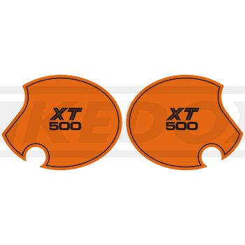 Seitendeckelaufkleber-Set 'New El Toro' / orange 'XT 500', 1 Paar, rechts+links, Schriftzug angelehnt an US-Version der TT von 1980
