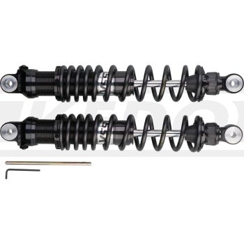 YSS Stereo-Federbeine mit Zugstufen- Verstellung, 1 Paar, 370mm lang, für XT500 Typ 1U6, in schwarz, mit Gutachten