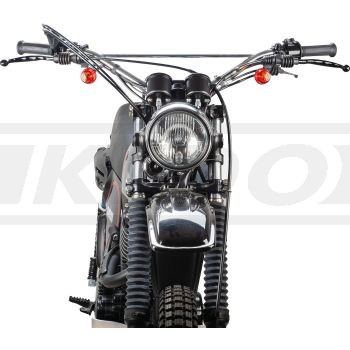 TT-Armaturen-Blinkerhalter vorn, 1 Paar, passend für Blinker Art. 42019/42020, Edelstahl schwarz beschichtet, für orig. Armaturen und Lenker passend
