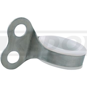 Bremszughalter Gabelbrücke oben, 2-Loch-Befestigung für M8-Bolzen, 19mm Lochabstand Mitte-Mitte, Set besteht aus Halter und Nylon-Ring
