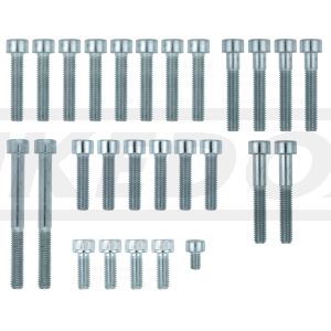 Innensechskant-Schrauben-Set verzinkt 8.8 für Motor-Seitendeckel li/re, inkl. Verwendungs-Skizze (exkl. Sonderschraube unterer Ölfilterbolzen)
