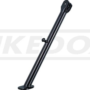 KEDO HeavyDuty-Seitenständer, 310mm, für 10mm Rahmenbohrung und 1 Feder (bzw. 2 ineinanderliegende), mit Anschlag- Begrenzer, schwarz kunststoffbeschichtet