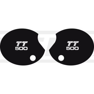 Seitendeckelaufkleber-Set 'TT 500', 1 Paar, rechts+links, Schriftzug von TT500 1980 US-Version