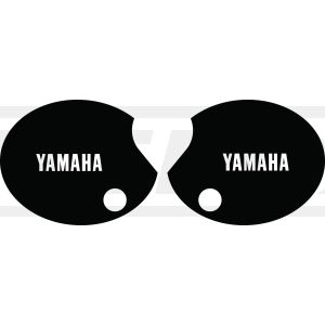 Seitendeckelaufkleber-Set 'YAMAHA' rechts+links, schwarz (Schrift weiß)