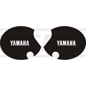 Seitendeckelaufkleber-Set 'YAMAHA' rechts+links, schwarz (Schrift weiß)