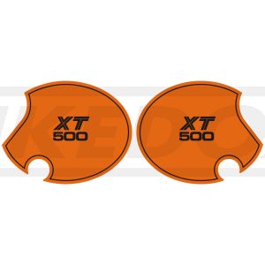 Seitendeckelaufkleber-Set 'New El Toro' / orange 'XT 500', 1 Paar, rechts+links, Schriftzug angelehnt an US-Version der TT von 1980