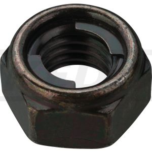 Nut M8, AF12, black galvanised, self-locking (metal lock)