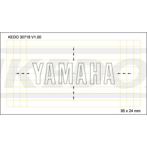 Stencil 95x24mm 'YAMAHA' lettering, 1 piece