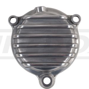 'ViRace' Oil Filter Housing Cover with Cooling Fins, polished aluminium, M6 vent hole for increased durability