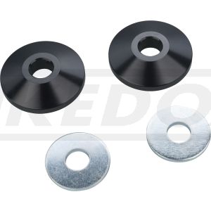 Mini Indicator Adapter for Front Turn Signal Bracket/Headlight Bracket, fits turn signals with M8 bolts, aluminum black anodized, 1 pair