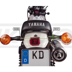 Blinkerhalter für rahmenfeste Montage der originalen Blinker in Kombination mit Sebring-Endtopf (alternativ zu Art. 22301/28293), 1 Paar