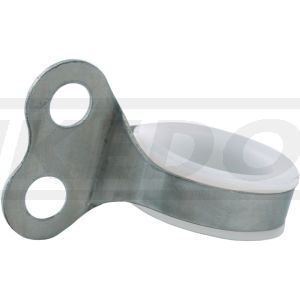 Bremszughalter Gabelbrücke oben, 2-Loch-Befestigung für M8-Bolzen, 19mm Lochabstand Mitte-Mitte, Set besteht aus Halter und Nylon-Ring