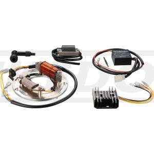 PME CDI-/Lichtmaschinen-Set, Umbau auf 12V Gleichspannung und CDI-Zündung ohne Kontakte, Kabelbaum-Änderung erforderl., für unsere LED-Lampeneinsätze geeignet