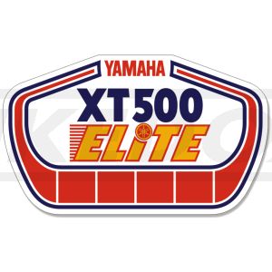 Vintage Decal'XT500 Elite' approx. 15x9cm, red/blue/yellow on white background