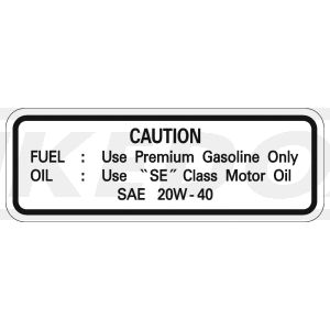 Service-Aufkleber, FUEL-OIL (4Z, 20W-40)