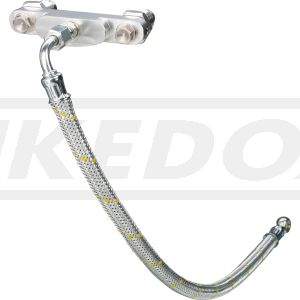 KEDO Twin Feed Oil Line Kit 'Classic', with steel-braided oil line and CNC-milled aluminium distributor block, Complete Kit