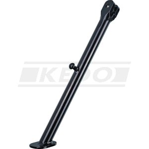 KEDO HeavyDuty-Seitenständer, 310mm, für 10mm Rahmenbohrung und 1 Feder (bzw. 2 ineinanderliegende), mit Anschlag- Begrenzer, schwarz kunststoffbeschichtet