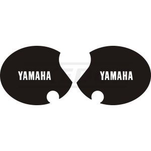 Seitendeckelaufkleber-Set 'YAMAHA' rechts+links, schwarz (Schrift weiß)