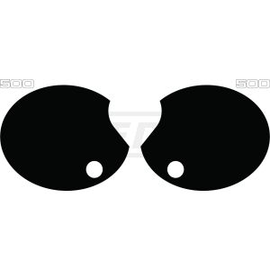 Side Cover Decal Set '500', Black, 4 Pieces, Right & Left, White Lettering