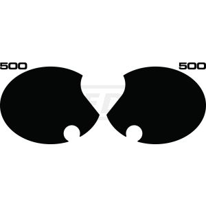 Seitendeckelaufkleber-Set '500', 4tlg. rechts+links (schwarz), Schrift schwarz