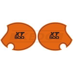 Seitendeckelaufkleber-Set 'New El Toro' / orange 'XT 500', 1 Paar, rechts+links, Schriftzug angelehnt an US-Version der TT von 1980