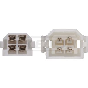 4er Steckergehäuse-Set INKLUSIVE 2x4 Rund-Kontakte (Gehäuse mit Rastung)