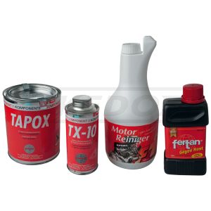 Kit traitement de réservoir complet FERTAN/TAPOX en 7 étapes, 4 pièces, dérouillage chimique, enduit 2 composants