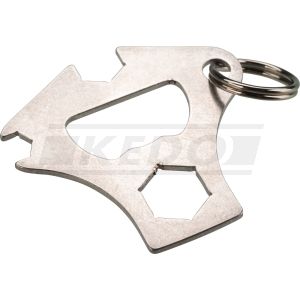 Schlüsselanhänger »XT-Buddy+« Werkzeug für Seitendeckel-Stiftbolzen, Sechskant für Zündkontakt, Batterie + SW10, Kapselheber, Abm. ca. 40x45mm
