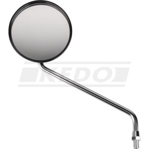 Mirror LH, black, diameter approx. 105mm, mirror arm approx. 145mm (OEM)