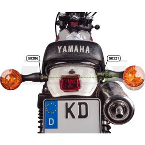 Blinkerhalter für rahmenfeste Montage der originalen Blinker in Kombination mit Sebring-Endtopf (alternativ zu Art. 22301/28293), 1 Paar