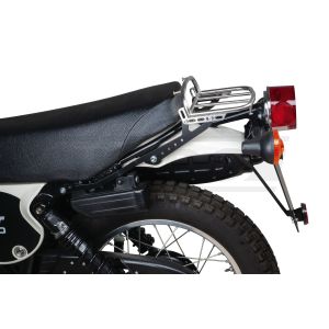 Mini Luggage Rack, polished stainless steel, complete with brackets, luggage area approx. 23x15cm, only suitable for the long German seat (-'79 and '80-)