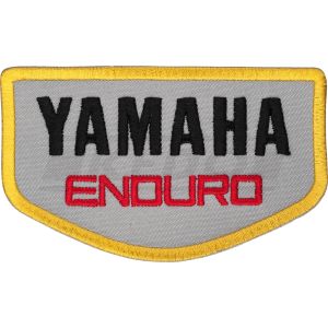 Badge à coudre 'YAMAHA ENDURO', env. 88x52mm, noir, rouge, jaune sur fond blanc