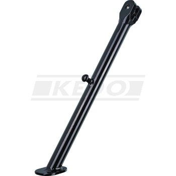 KEDO HeavyDuty-Seitenständer, 310mm, für 10mm Rahmenbohrung und 1 Feder (bzw. 2 ineinanderliegende), mit Anschlag- Begrenzer, schwarz kunststoffbeschichtet