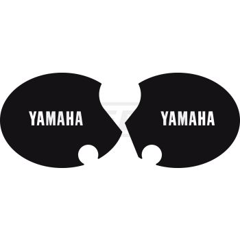 Seitendeckelaufkleber-Set 'YAMAHA' rechts+links, schwarz (Schrift weiß), HeavyDuty-Ausführung laminiert, OEM-Vergleichs-Nr. 4E5-21787-00