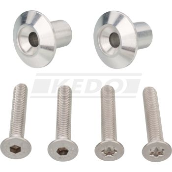 Alu-Tankhalterungs-Set, für Stahl- und Alutank (mit Innensechskant- und Innensechsrund-Schrauben zur wahlweisen Verwendung)