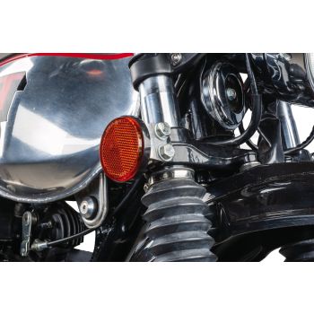 XT500 Replika-Seitenreflektor-Kit (gelb), 1 Paar inklusive Edelstahlhalter , OEM-Vergleichs-Nr. 1E6-23122-00-33, 355-85111-01-00, 371-85111-00