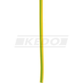 KABEL, 1 Meter 0.75qmm gelb-grün (gelbes Kabel mit grünem Strich)